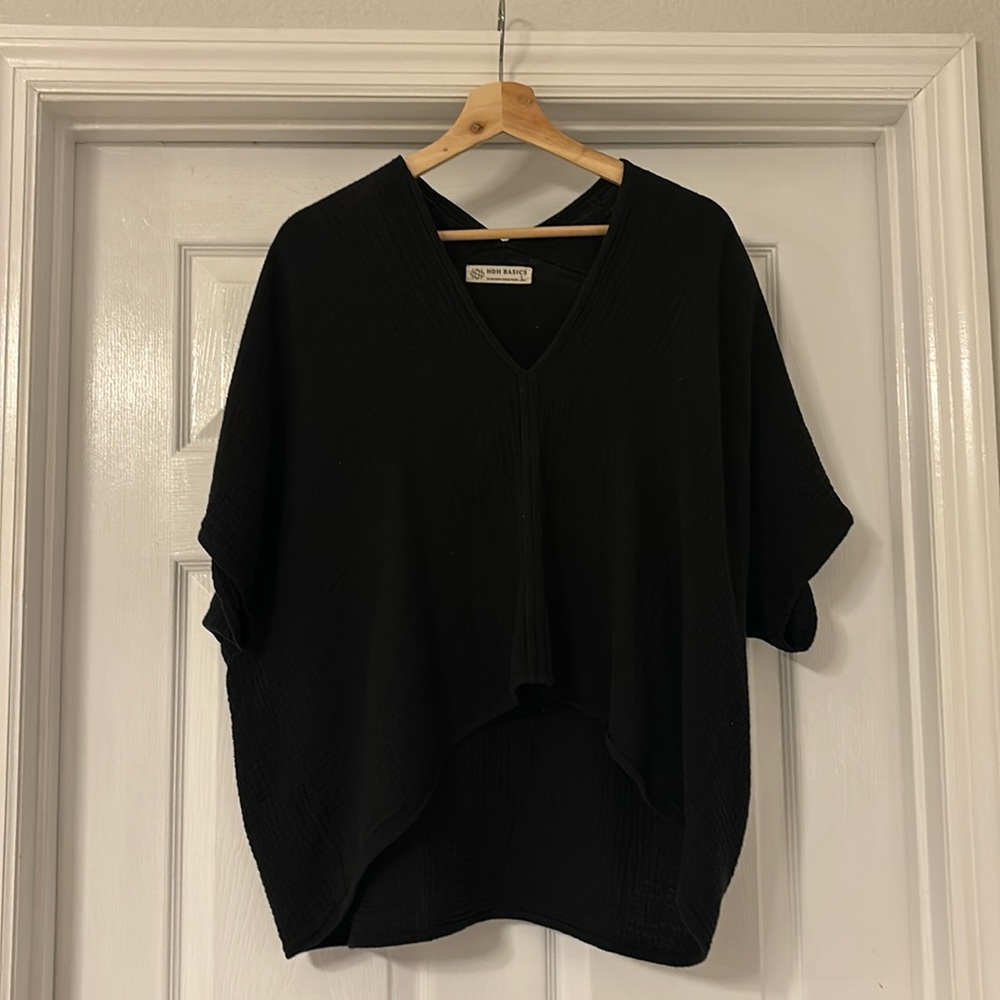 Hackwith Design House cropped V-neck dolman, Size L